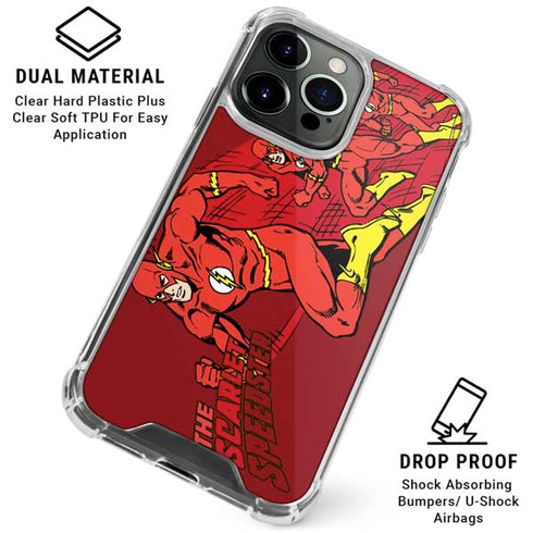 DC Comics The Flash Classic Art in Sequence Running pose iPhone 16 Pro Clear Case